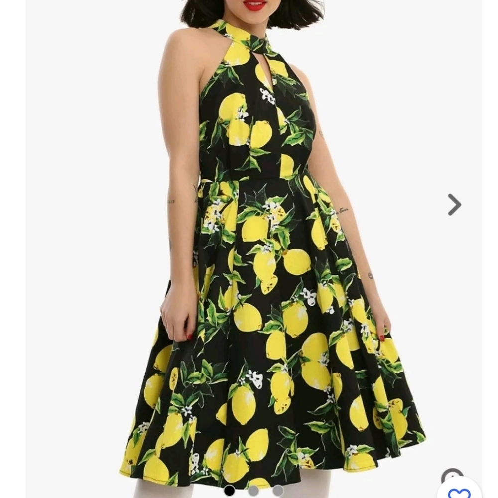 Hearts and Roses Lemon print dress